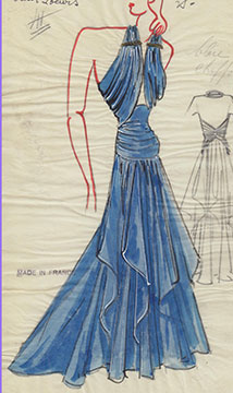 Fashion Illustration, Clair Soeurs Original Design; c. 1940-41