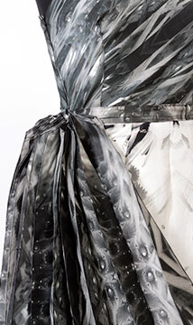 Detail, Digitally Printed Silk Shantung Dress by Amanda Smith; 2015