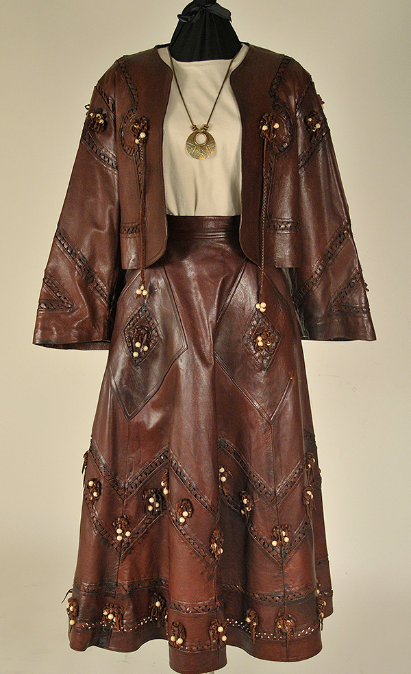 Leather Jacket and Skirt; c. 1976; Loan of Stephens College