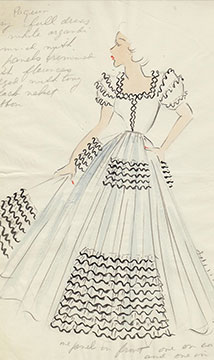 Fashion Illustration, Paquin Original Design; c. 1940