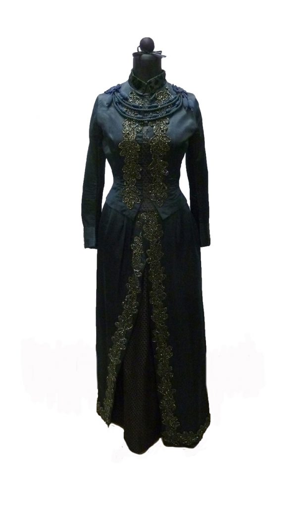 Silk Satin Beaded Wedding Dress (1886)