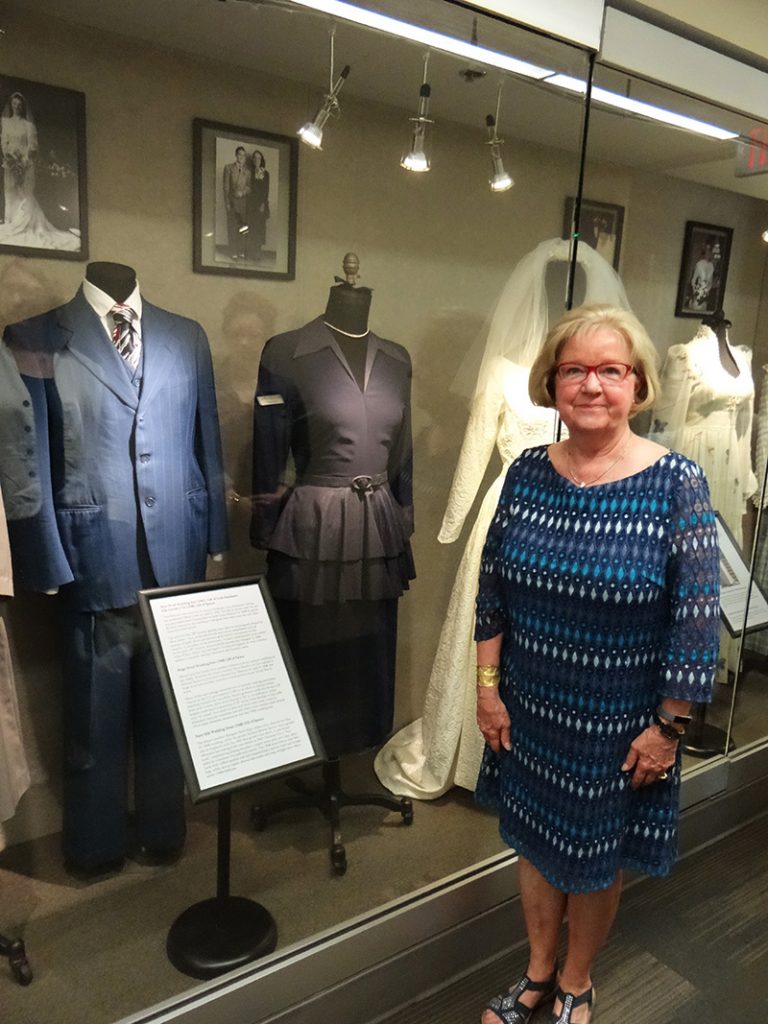 Donor with Mother's Wedding Gown and Father's Wedding Tie