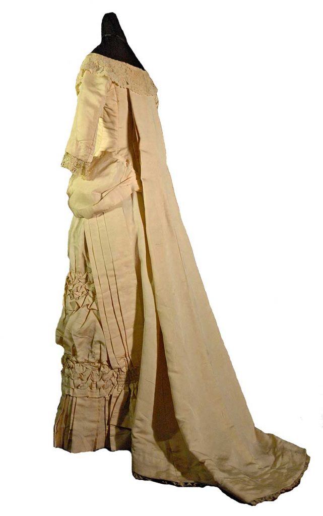 Catalog #6: Silk Wedding Gown with Watteau Back (1876)