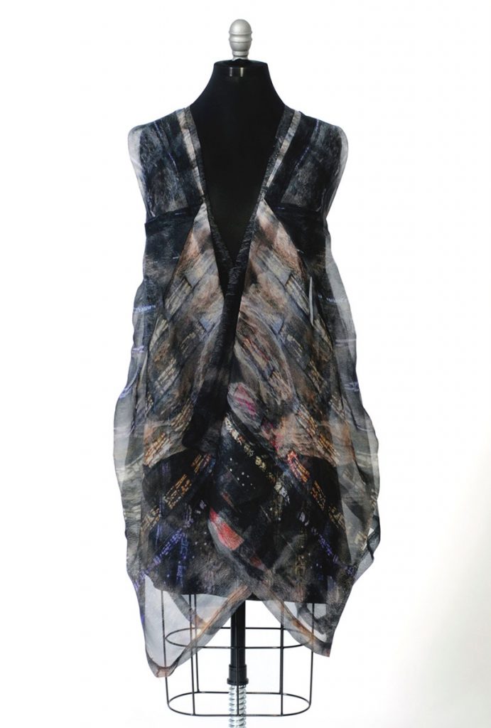 Digitally Printed Silk Organza Dress by Kathleen Kowalski; 2015