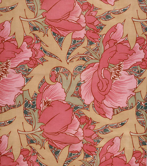 Roller-Printed Cotton Furnishing Fabric – "Poppies" Design by Lindsay Phillip Butterfield for Turnbull & Stockdale Ltd. (1901); © Victoria and Albert Museum, London