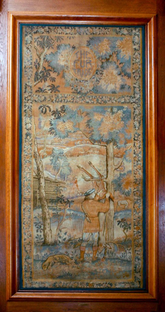 Hand-Loomed Wool Tapestry – "The Fur Trade" by Lorentz Kleiser for Missouri Capitol Senate Lounge (ca 1923) Senate Photographer Harrison Sweazea