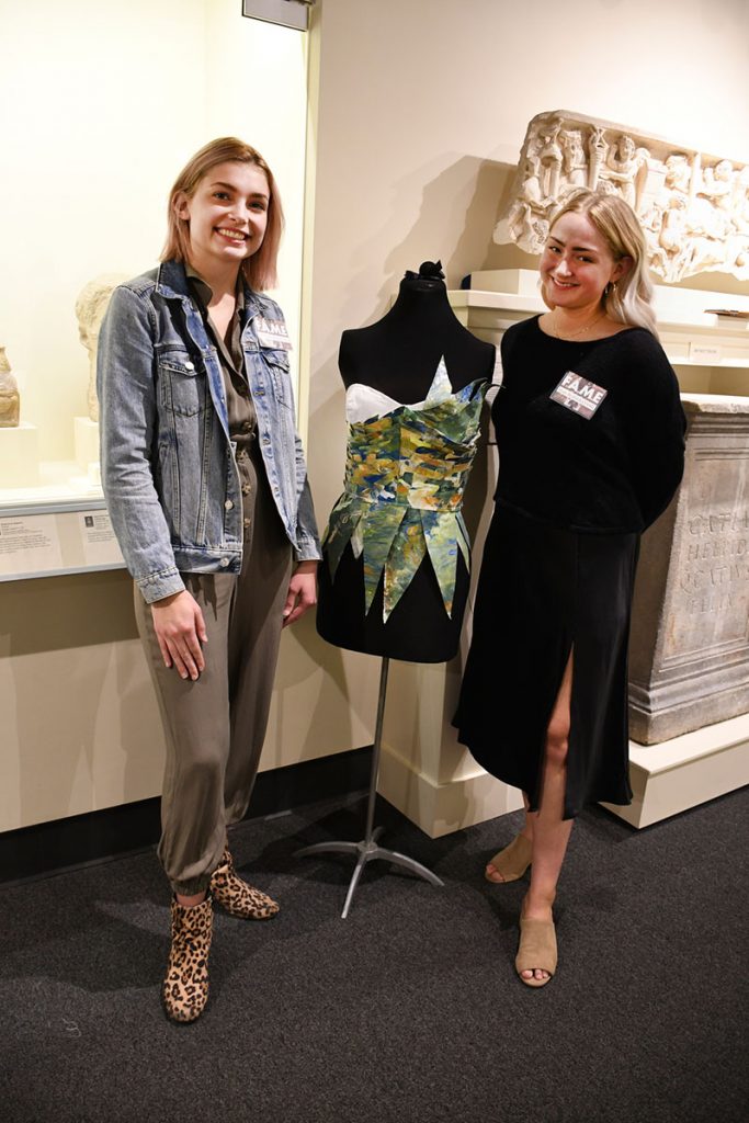 Left to Right: Mary Hershberger and Hope Beykirch with 'The Archer’s Ring' Bodice (2019) Photograph by Thomas Sharenborg, Rocheport, Missouri