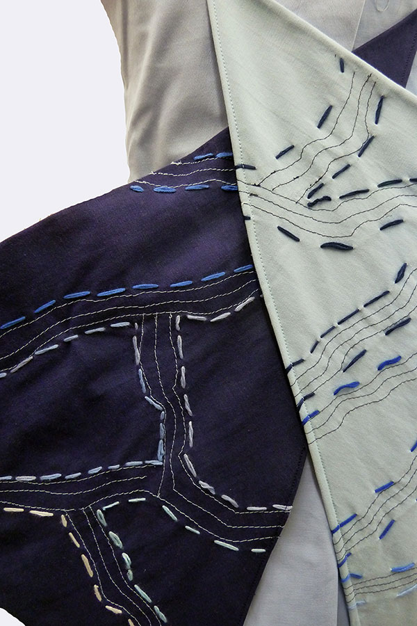 'Perspectives of Blue' Dress by Jenny Wu and Allie Rhodes, Detail (2019)
