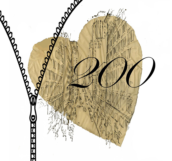 200 inside of gold heart and zipper