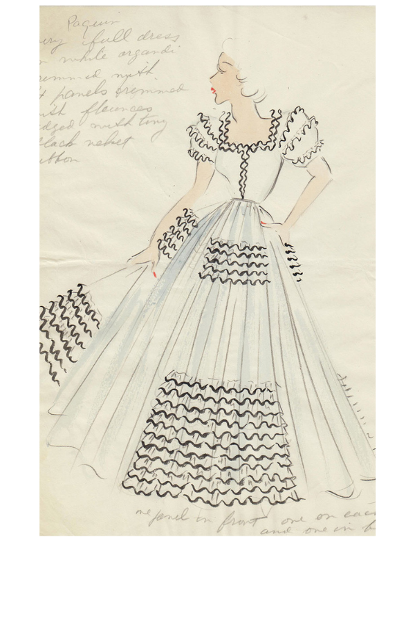 Fashion Illustration, Paquin Original Design; c. 1940