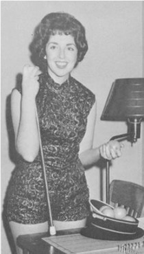 1960 MU Majorette Carlynn Ross Holding Baton. Image from University Archives.