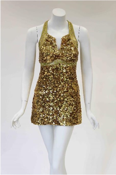 2020s Gold Sequin Uniform with Rhinestones
