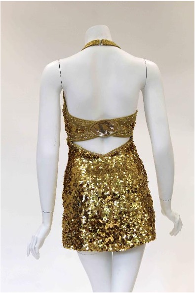 2023 Gold Sequin Uniform, Back, with Sequin Tiger Logo