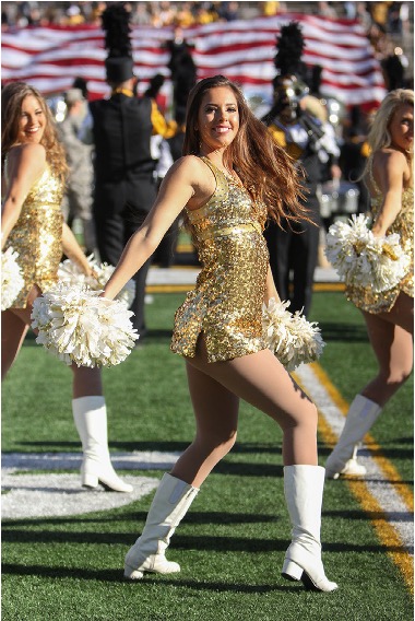 2020s Golden Girl Dances in Gold Sequin Uniform and White Boots