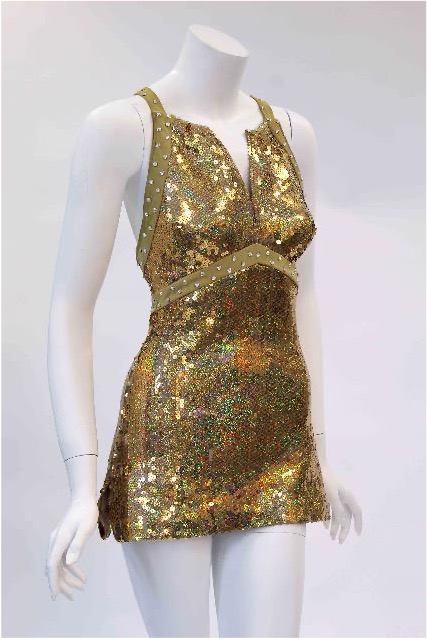 2015 Iridescent Gold Sequin Uniform with Rhinestones